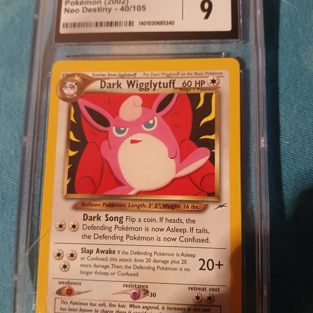 Pokemon Dark Wigglytuff Trading Card - Pink and Yellow